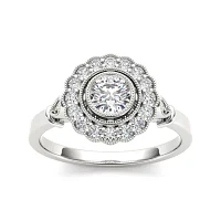 1/2 CT.T.W. Natural Diamond 10K White Gold Engagement Ring