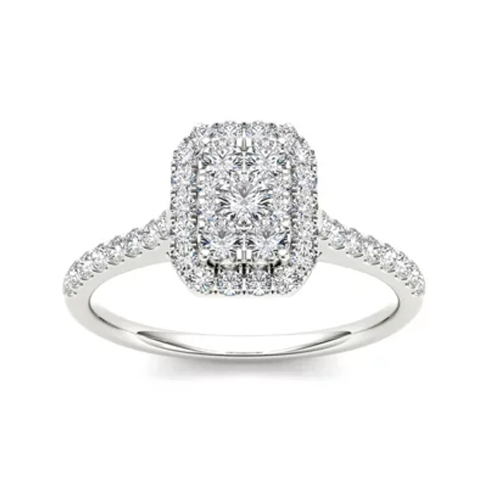 3/4 CT.T.W. Natural Diamond 10K White Gold Engagement Ring