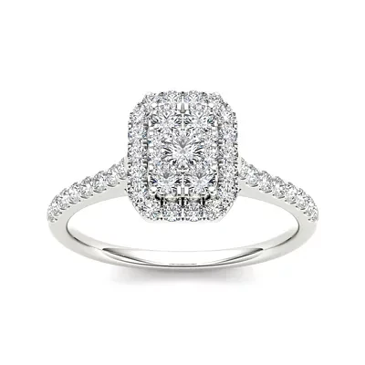 3/4 CT.T.W. Natural Diamond 10K White Gold Engagement Ring