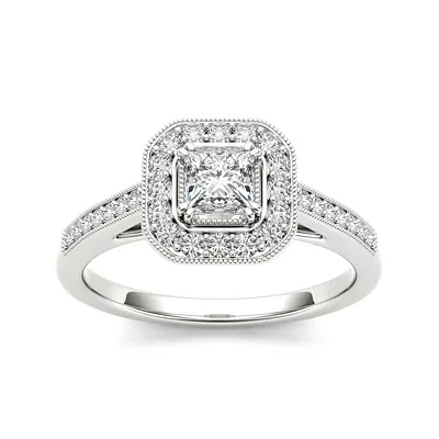 1/2 CT.T.W. Natural Diamond 14K White Gold Engagement Ring