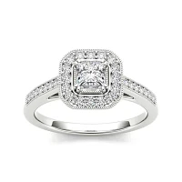 1/2 CT.T.W. Natural Diamond 14K White Gold Engagement Ring