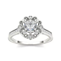 1/2 CT.T.W. Natural Diamond 14K White Gold Engagement Ring