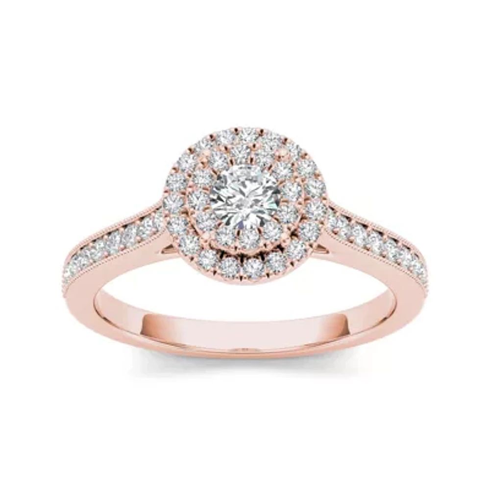 1/2 CT.T.W. Natural Diamond 10K Rose Gold Engagement Ring