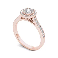 1/2 CT.T.W. Natural Diamond 10K Rose Gold Engagement Ring