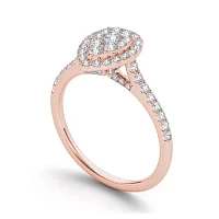 3/4 CT.T.W. Natural Diamond 10K Rose Gold Pear-Shaped Engagement Ring