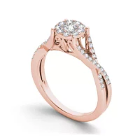 3/4 CT.T.W. Natural Diamond 10K Rose Gold Engagement Ring