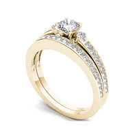 1 CT.T.W. Natural Diamond 14K Yellow Gold Bridal Set