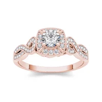 1/2 CT.T.W. Natural Diamond 14K Rose Gold Engagement Ring