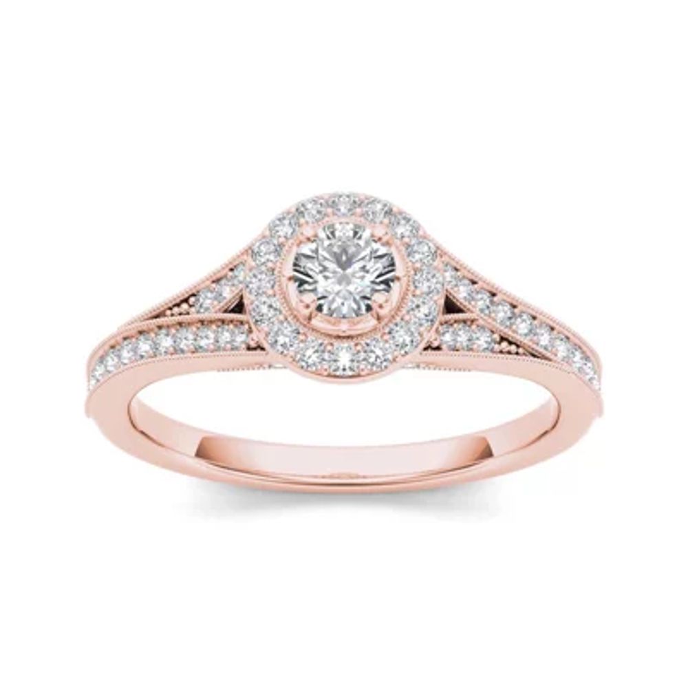 5/8 CT.T.W. Natural Diamond 14K Rose Gold Engagement Ring