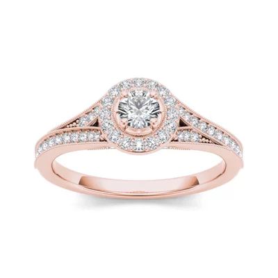 5/8 CT.T.W. Natural Diamond 14K Rose Gold Engagement Ring