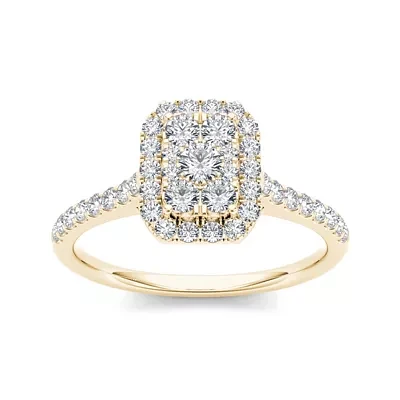 3/4 CT.T.W. Natural Diamond 10K Yellow Gold Engagement Ring