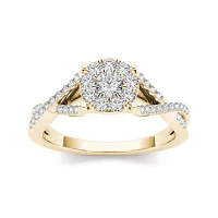 3/4 CT.T.W. Natural Diamond 10K Yellow Gold Engagement Ring