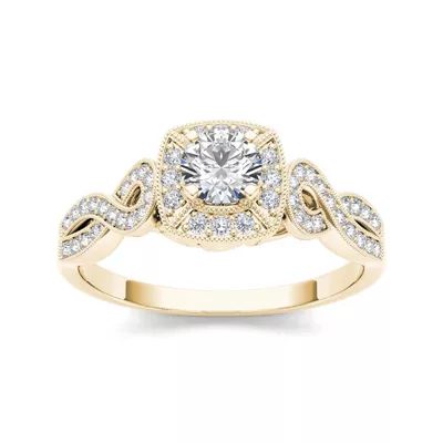 1/2 CT.T.W. Natural Diamond 14K Yellow Gold Engagement Ring