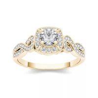 1/2 CT.T.W. Natural Diamond 14K Yellow Gold Engagement Ring
