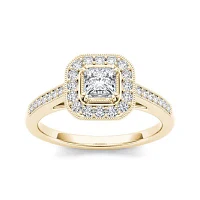 Diamond 14K Yellow Gold Engagement Ring 2