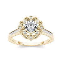 1/2 CT.T.W. Natural Diamond 14K Yellow Gold Engagement Ring