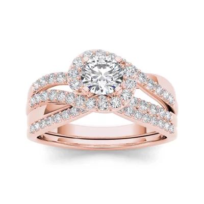 1 CT.T.W. Natural Diamond 14K Rose Gold Bridal Set