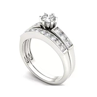 1 CT.T.W. Natural Diamond 14K White Gold Bridal Set