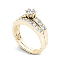 1 CT.T.W. Natural Diamond 14K Yellow Gold Bridal Ring Set