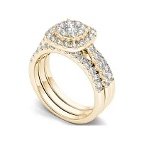 1 1/2 CT.T.W. Natural Diamond 14K Yellow Gold Bridal Ring Set