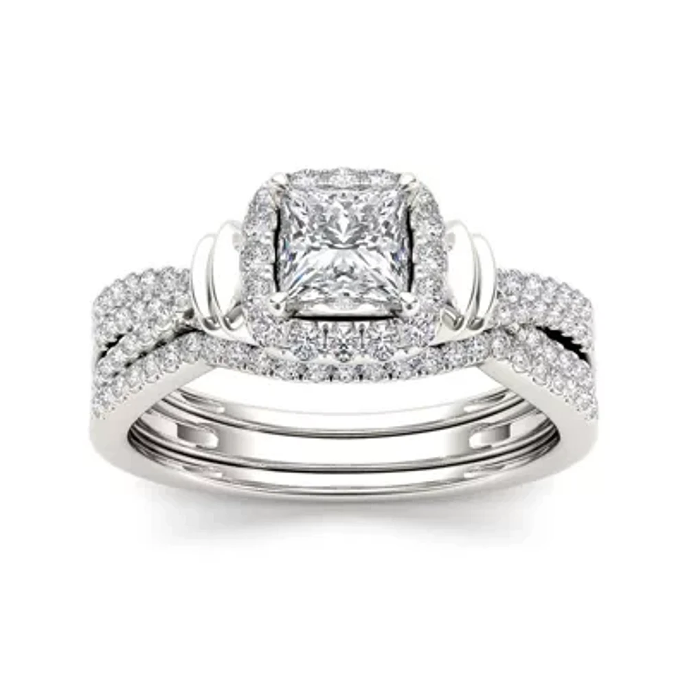 1 CT.T.W. Natural Diamond 14K White Gold Bridal Set