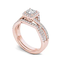 1 1/4 CT.T.W. Natural Diamond 14K Rose Gold Bridal Set