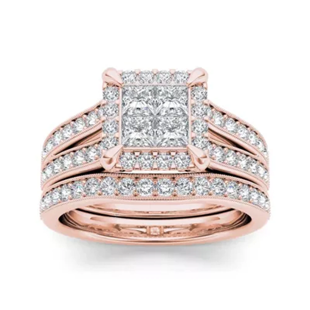 2 CT.T.W. Natural Diamond 14K Rose Gold Bridal Set