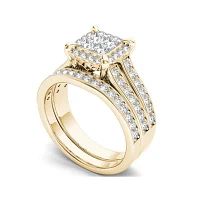 1 1/2 CT.T.W. Natural Diamond 14K Yellow Gold Bridal Set