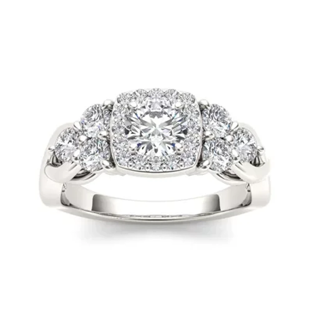 1 1/2 CT.T.W. Natural Diamond 14K White Gold Engagement Ring