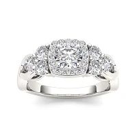 1 1/2 CT.T.W. Natural Diamond 14K White Gold Engagement Ring