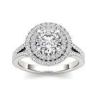 1 1/2 CT.T.W. Natural Diamond 14K White Gold Engagement Ring