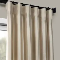 Exclusive Fabrics & Furnishing Faux Silk Taffeta Energy Saving Blackout Rod Pocket Single Curtain Panel