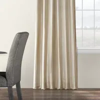 Exclusive Fabrics & Furnishing Faux Silk Taffeta Energy Saving Blackout Rod Pocket Single Curtain Panel