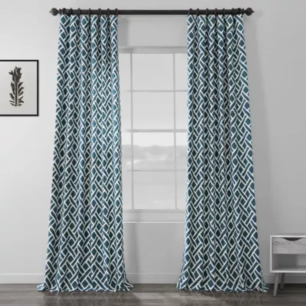 Exclusive Fabrics & Furnishing Martinique 100% Cotton Energy Saving Light-Filtering Rod Pocket Back Tab Single Curtain Panel