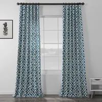 Exclusive Fabrics & Furnishing Martinique 100% Cotton Energy Saving Light-Filtering Rod Pocket Back Tab Single Curtain Panel