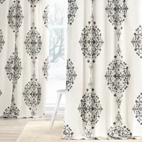 Exclusive Fabrics & Furnishing Kerala Printed 100% Cotton Energy Saving Light-Filtering Rod Pocket Back Tab Single Curtain Panel