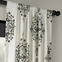 Exclusive Fabrics & Furnishing Kerala Printed 100% Cotton Energy Saving Light-Filtering Rod Pocket Back Tab Single Curtain Panel