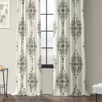 Exclusive Fabrics & Furnishing Kerala Printed 100% Cotton Energy Saving Light-Filtering Rod Pocket Back Tab Single Curtain Panel
