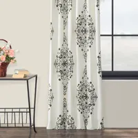 Exclusive Fabrics & Furnishing Kerala Printed 100% Cotton Energy Saving Light-Filtering Rod Pocket Back Tab Single Curtain Panel