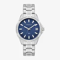 Caravelle Designed By Bulova Aqualuxx Womens Crystal Accent Silver Tone Stainless Steel Bracelet Watch 43m122