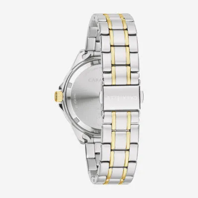 Caravelle Designed By Bulova Aqualuxx Womens Crystal Accent Two Tone Stainless Steel Bracelet Watch 45m120
