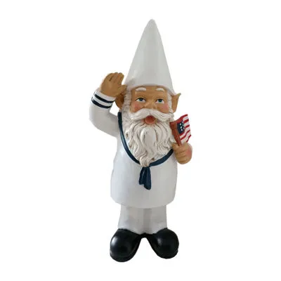 12" Outdoor Resin Navy Gnome