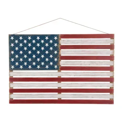 Glitzhome 41.93"L Wooden Patriotic National Flag Wall Sign