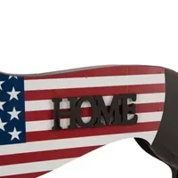 Glitzhome "24.52""L Metal/Wooden Patriotic Double Sided Home/Welcome Dachshund" 4th of July Yard Art