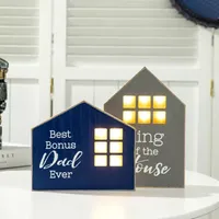 Glitzhome Fathers Day Table Block Sign 2-pc. Lighted Tabletop Decor