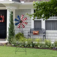 Glitzhome 41.25"H Stars And Stripes 4th of July Holiday Yard Art