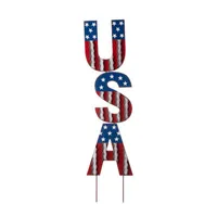 Glitzhome 46"H Metal Vertical/Usa 4th of July Holiday Yard Art