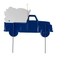 Glitzhome 23.5"L Metal Patriotic Truck 4th of July Holiday Yard Art