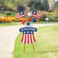 Glitzhome 30.25"H Wooden Patriotic 4th of July Holiday Yard Art