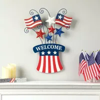 Glitzhome "30.25""H Wooden Patriotic" 4th of July Yard Art